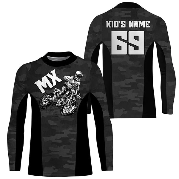 Camouflage MX Racing Jersey Personalized UPF30+ Motocross Dirt Bike Shirt Off-Road Motorcycle NMS1246