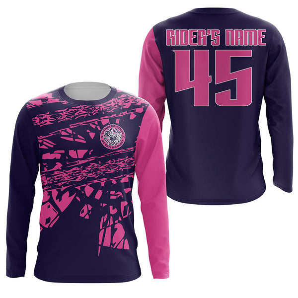 Girls Women Personalized Motocross Jersey UPF30+ No Guts No Glory MX Racing Dirt Bike NMS1202