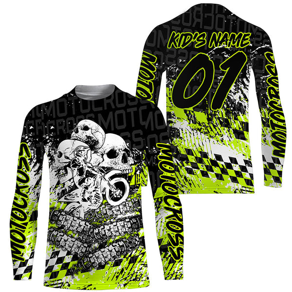 Personalized Motocross Jersey Custom Number Skull Motorcycle Shirt Off-Road Dirt Bike Racing NMS1248