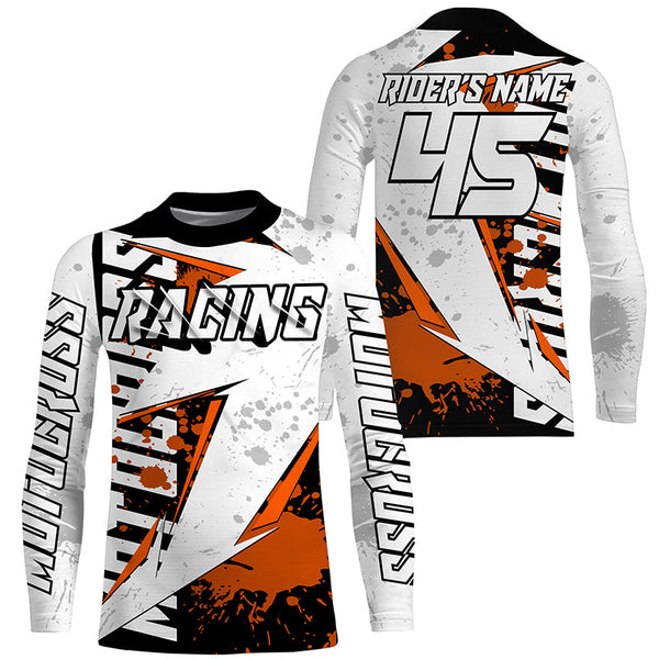 Dirt bike jersey custom Motocross kid women men UPF30+ extreme racing orange motorcycle shirt PDT305