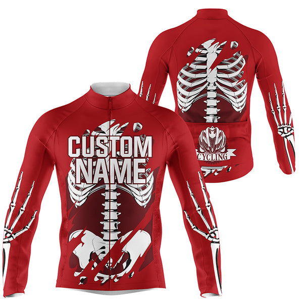 Red skeleton men cycling jersey UPF50+ skull bike shirt MTB BMX dirt Breathable road biking tops| SLC223