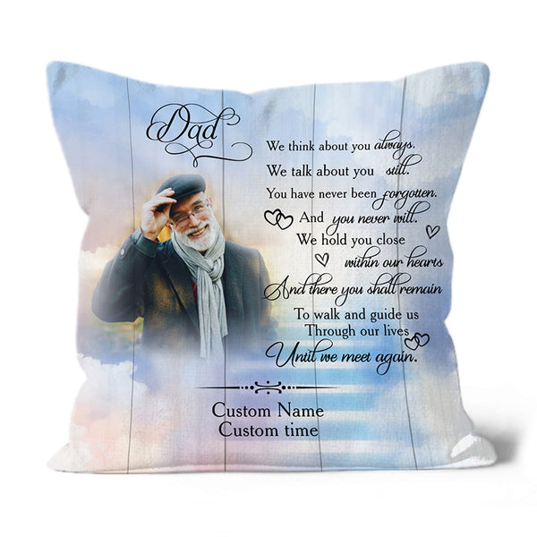 Dad Memorial Pillow, Personalized Sympathy Gift for Loss of Father Bereavement 1-sided Print NPL191