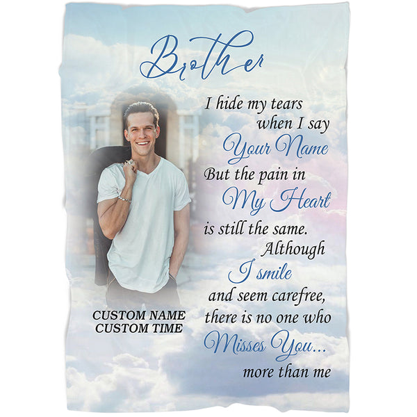 Brother Memorial Blanket, Personalized Sympathy Throw for Loss of Brother, Bereavement Condolence N2730