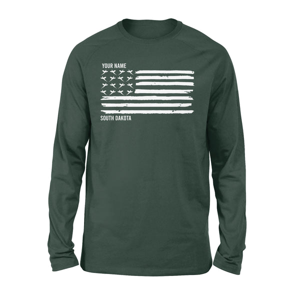 South Dakota Pheasant Flag custom Name Long sleeve - FSD1161