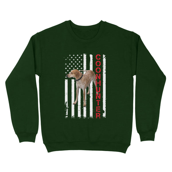 Coon Hunting with Hound Dog American flag Shirts | American English Coonhound Standard Sweatshirt - FSD2808 D03