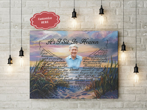 Personalized Memorial Canvas for Loss of Loved OneSympathy Gifts for Loss of Father Brother Granpa VQT95