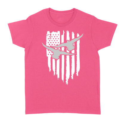 Duck Hunting American Flag Clothes, Shirt for Hunting - Standard Women's T-shirt