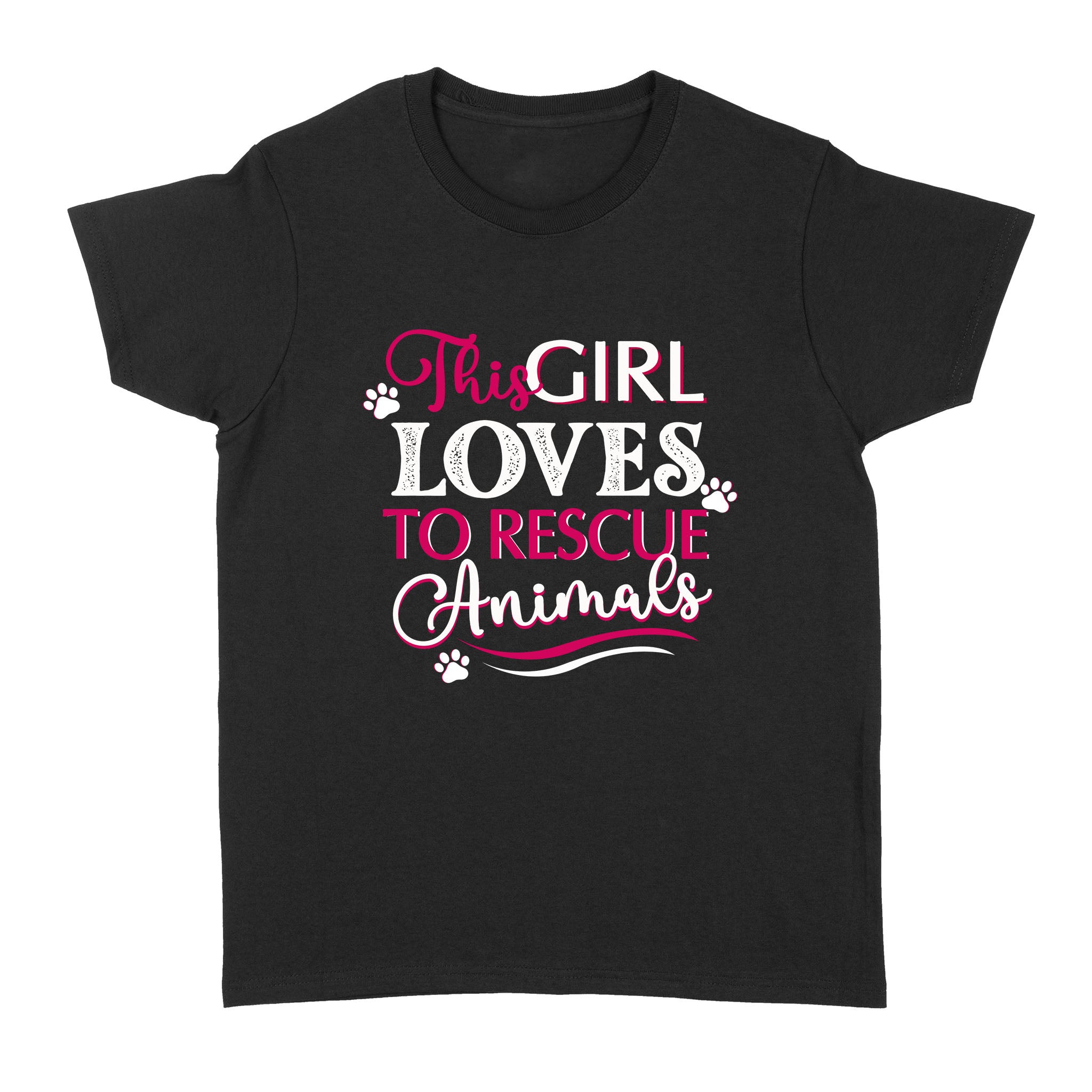 This Girl Loves To Rescue Animal T-shirt| Gift for Dog Lover, Cat Lover, Pet Owner| JTSD170 A02M01