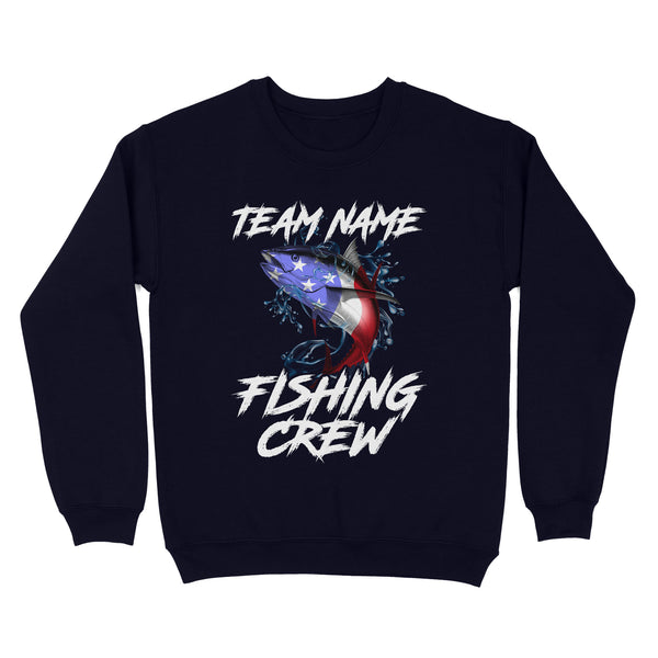 Tuna Fishing American Flag Custom Fishing Sweatshirt for Fishing team, Personalized Patriotic Fishing gifts FFS - IPHW2290