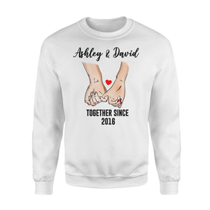Personalized cute couple shirts, valentine shirts, gift for him, for her D05 NQS1279- Standard Crew Neck Sweatshirt