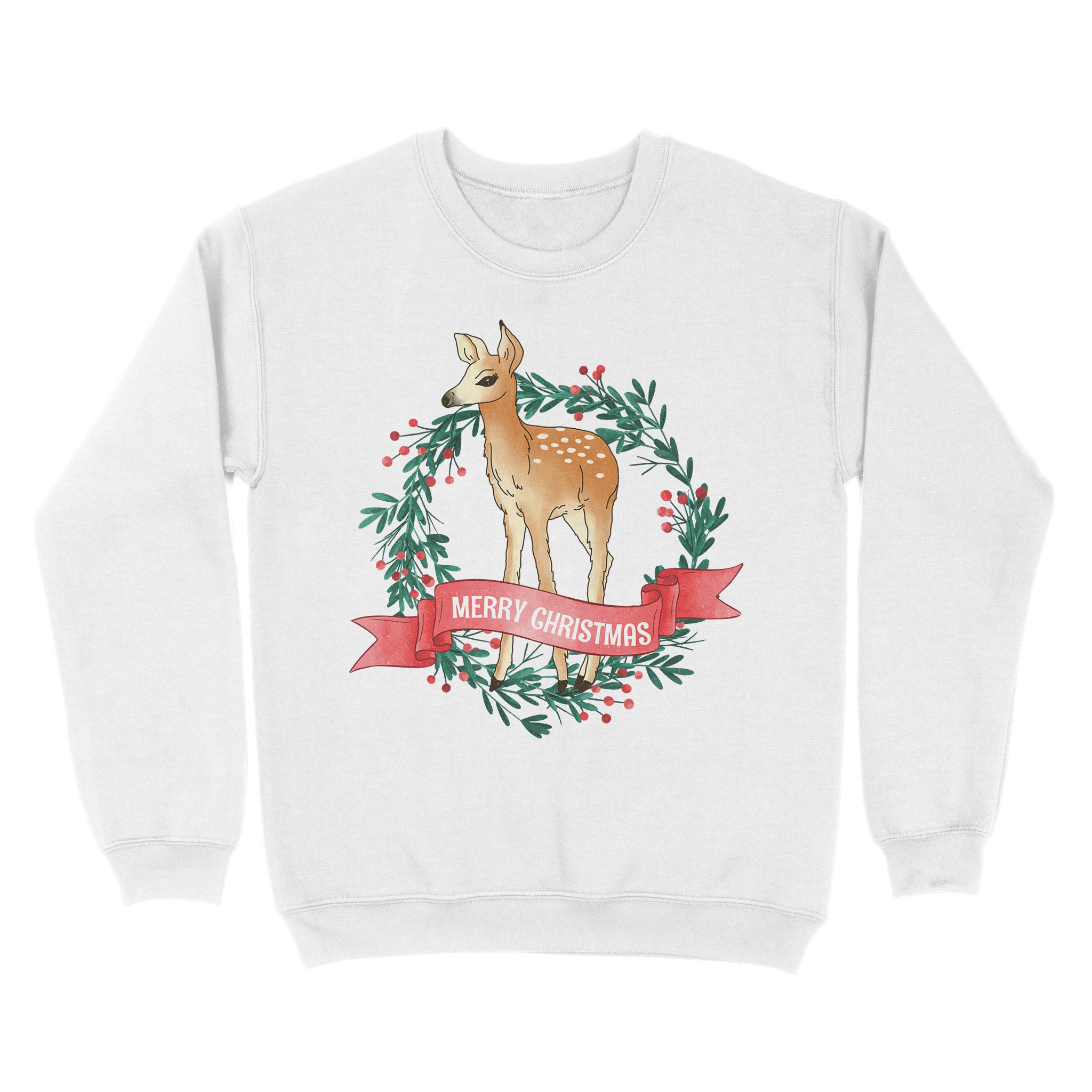 Merry Christmas Deer Sweatshirt FFS - IPHW1917