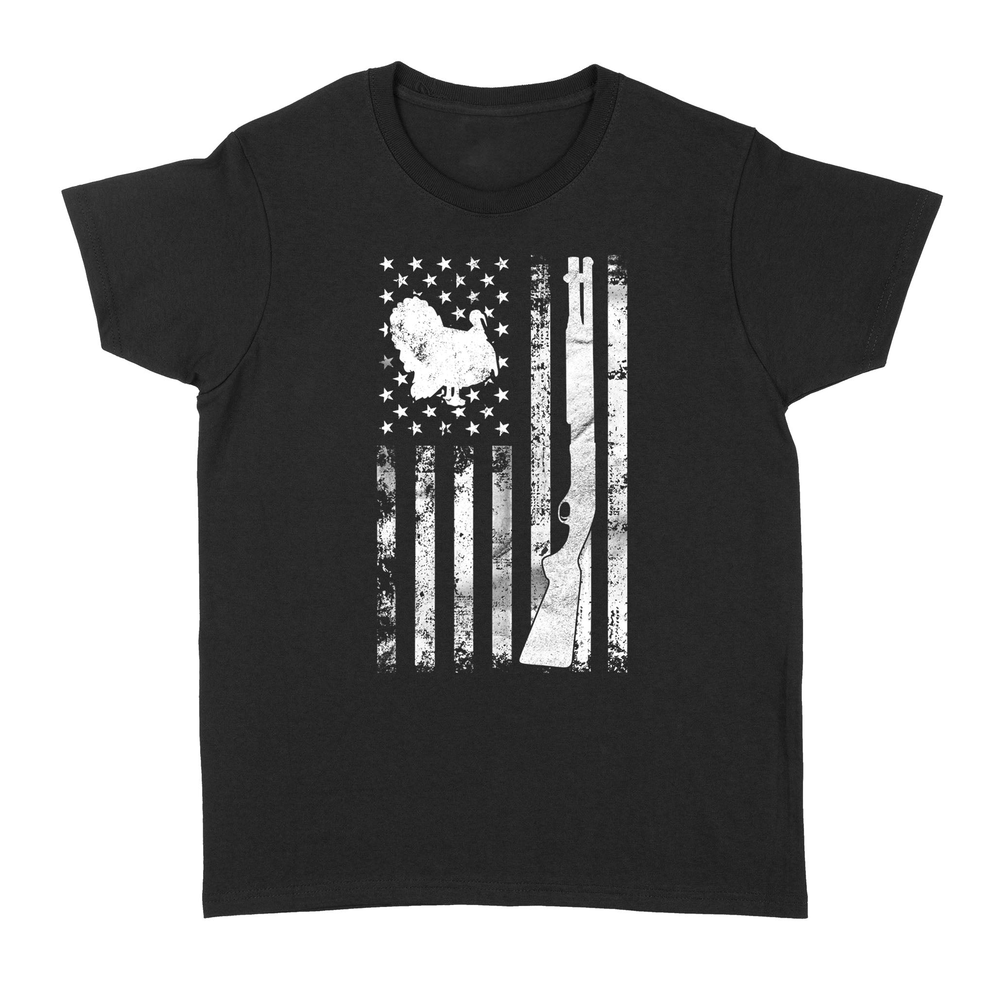Hunting Shirt with American Flag 4th July, Turkey Hunting Shirt, Gifts for Hunters D05 NQS1338 Women's T-shirt