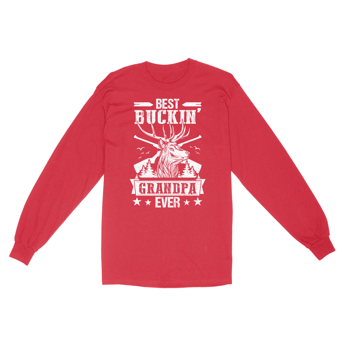Best buckin' grandpa ever, hunting gifts for grandpa long sleeve TAD02