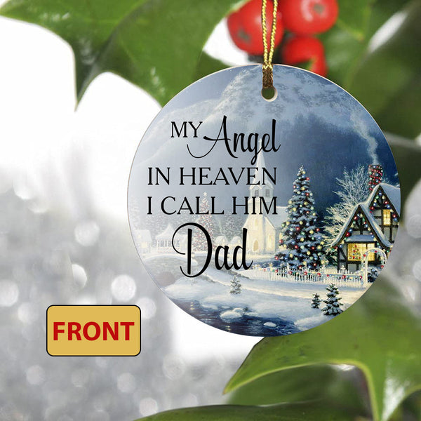 Dad Remembrance - Personalized Memorial Ornament, Christmas in Heaven, In Memory Home Decor for Loss of Father| NOM27