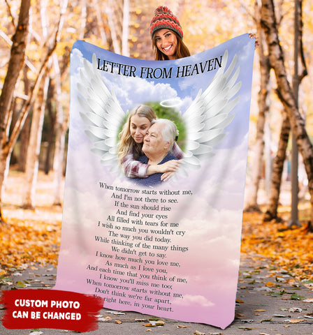 Personalized Memorial Gifts for Loss of Loved One Remembrance Sherpa Blanket with Your Custom Photo VTQ21