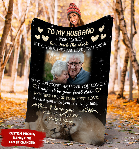 Personalized To My Husband Blanket| Lion  I Love You Forever and Always| Couple Blanket | Couple Gifts for Christmas, Anniversary,  Valentine| Cool Gifts for Him| Blanket for  Husband BP45Myfihu