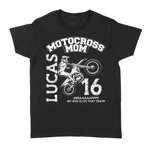 Motocross Mom Shirt Custom Rider's Name & Number, Mother's Day Gift for Mom of A Rider Motorcycle Shirt| NMS356 A01