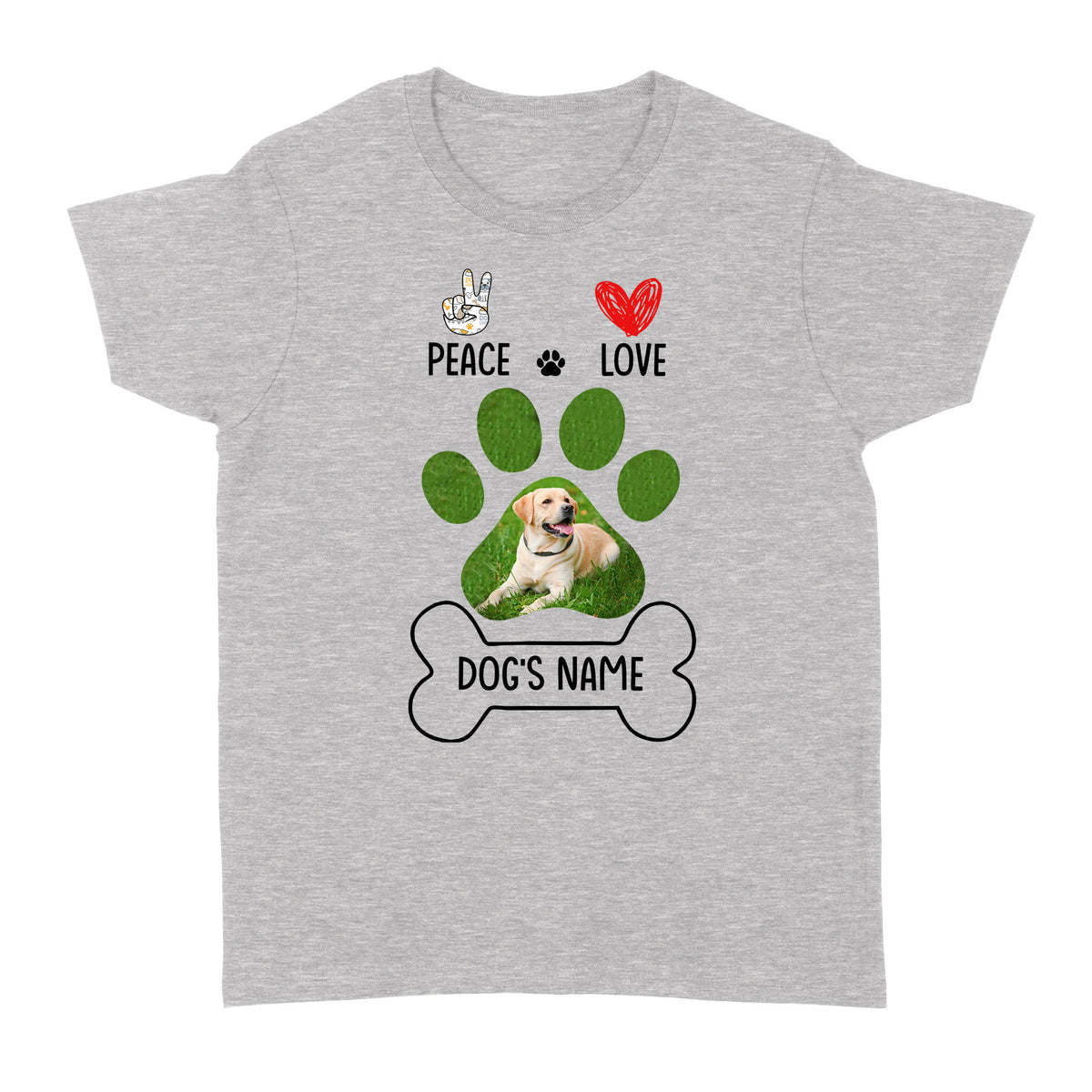 Peace love dog custom dog mom shirt, gift for dog lovers, happy mother's day dog mom D06 NQS1658 - Standard Women's T-shirt