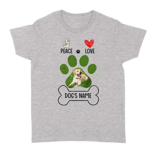 Peace love dog custom dog mom shirt, gift for dog lovers, happy mother's day dog mom D06 NQS1658 - Standard Women's T-shirt