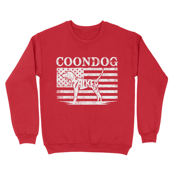 Coonhound Dog American Flag Shirt, Mens Coon dog Gift, Walker Coonhound Lover, Hunting Dog Standard Sweatshirt FSD2346D01