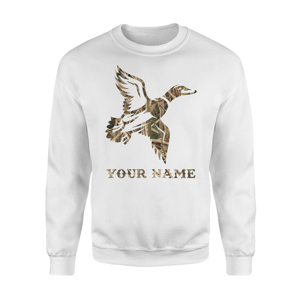 Duck Hunting Waterfowl Camo Customize hunter names Shirts, Personalized Hunting gift For duck hunter D02 NQS1227 - Standard Crew Neck Sweatshirt