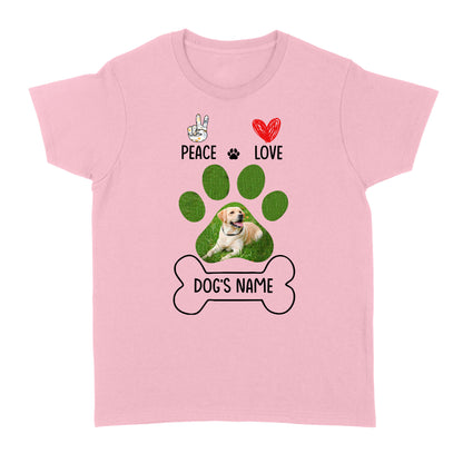 Peace love dog custom dog mom shirt, gift for dog lovers, happy mother's day dog mom D06 NQS1658 - Standard Women's T-shirt