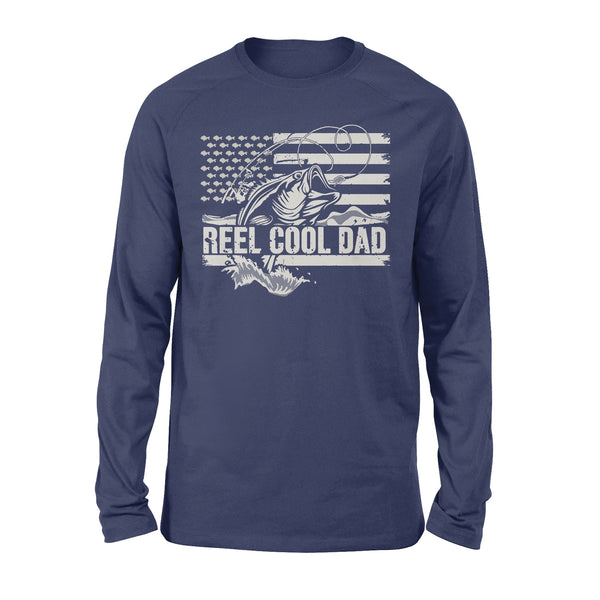 Reel Cool Dad American flag 4th July shirt, Perfect Father's Day Gifts for Fisherman D01 NQS1213  - Standard Long Sleeve