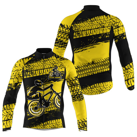 Customized Men Cycling team jersey Yellow Biking athletes gear Anti-UV road racing cycle shirt| SLC61