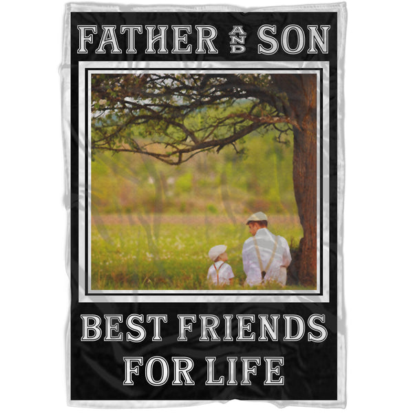 Father and Son Custom Blanket| Thoughtful Fleece Throw with Photo for Dad| Father's Day, Dad Birthday, Christmas Gift | N1039