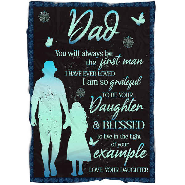 Thoughtful Daughter to Dad Blanket Special Fleece Throw for Dad, Meaningful Father's Day Gift, Birthday, Christmas Gift| N1035