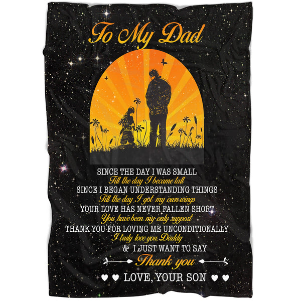 Son to Dad Beautiful Blanket| Meaningful Father's Day, Birthday, Christmas Gift| Thoughtful Fleece Throw for Dad from Son| N1031