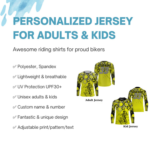 Personalized BMX bicycle motocross racing jersey UPF30+ sprocket Enduro Kid&Adult Cycling racewear| SLC57