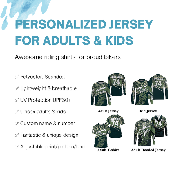 Personalized MTB racing jersey UPF30+ Mountain Biking camouflage shirt Cycling adult&kid racewear| SLC47