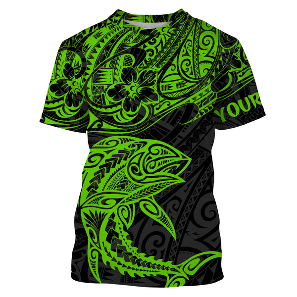 Tuna Fishing Polynesian tattoo custom name UV protection Shirts fishing gifts  - TMTS043