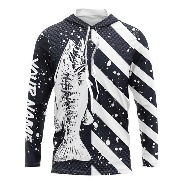 Bass fishing UV protection quick dry Customize name long sleeves fishing shirts UPF 30+ TMTS015