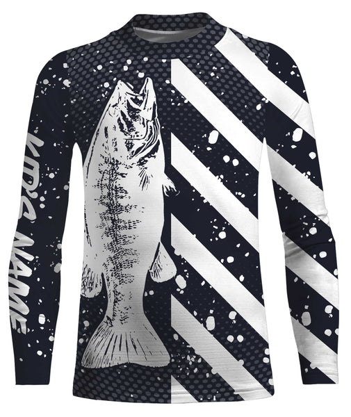 Bass fishing UV protection quick dry Customize name long sleeves fishing shirts UPF 30+ TMTS015