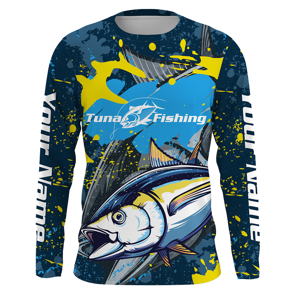 Beautiful Yellowfin Tuna Fishing Shirt UPF 30+ Performance Clothing, Personalized Fishing Gifts HVFS007, Kid Long Sleeves UPF / M