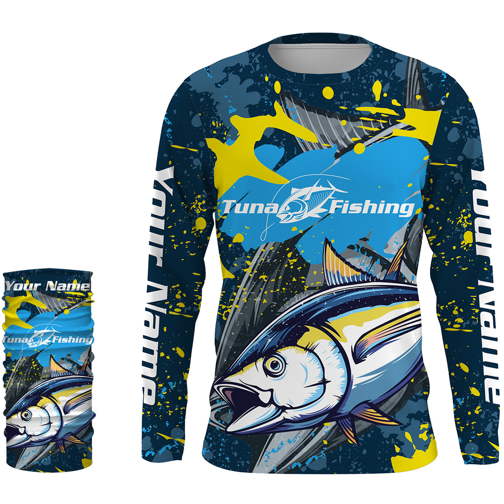 Beautiful Yellowfin Tuna Fishing Shirt UPF 30+ Performance Clothing, Personalized Fishing Gifts HVFS007, Long Sleeves UPF / 5XL