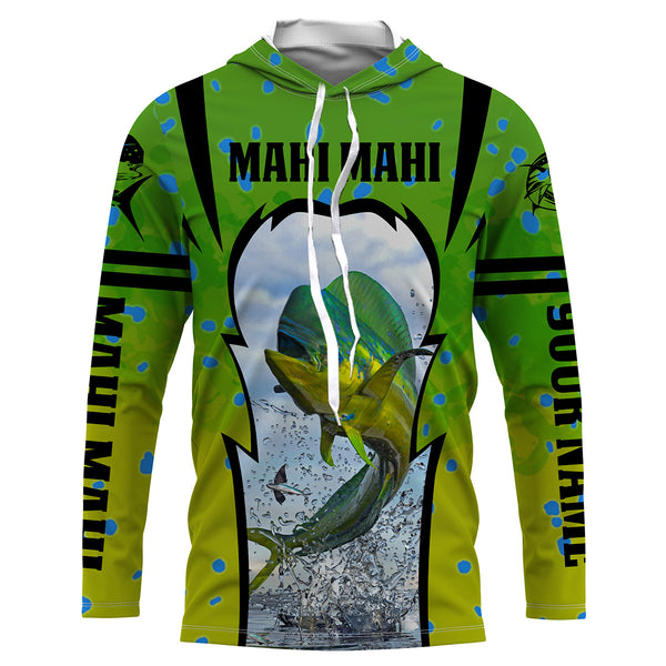 Mahi mahi (Dorado) fishing mahi mahi scales Customize Name UV Protection quick dry Fishing Shirts UPF 30+ HVFS059