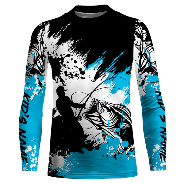 Bass Fishing Custom UV Long Sleeve performance Fishing Shirts, personalized Bass Fishing gifts - HVFS013