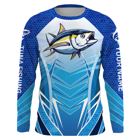 Beautiful Tuna Fishing Shirt Long Sleeve, T Shirt UPF 30+ Performance Clothing, Personalized Fishing Gifts HVFS014