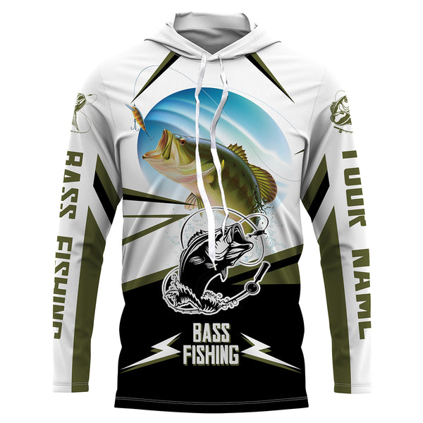 Bass Fishing shirt UV protection quick dry customize name, personalized Bass Fishing tatoo apparel UPF 30+ HVFS018