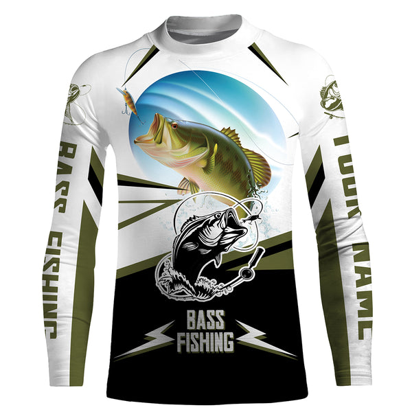 Bass Fishing shirt UV protection quick dry customize name, personalized Bass Fishing tatoo apparel UPF 30+ HVFS018