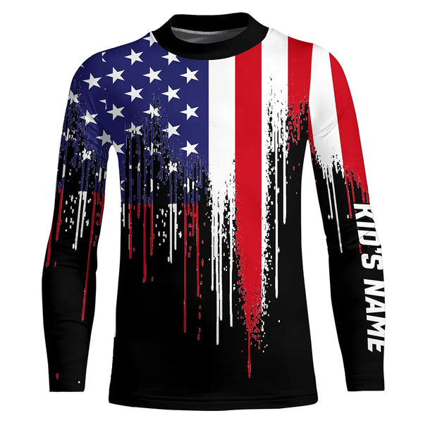 American Flag UV Protection Custom Long Sleeve Shirts Patriotic Fishing Apparel TTN120