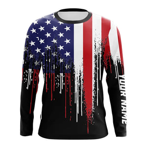 American Flag UV Protection Custom Long Sleeve Shirts Patriotic Fishing Apparel TTN120