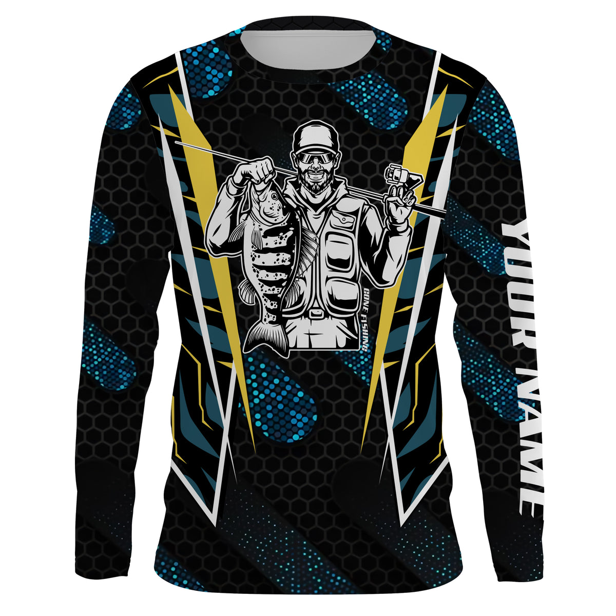 Vintage Fisherman Custom Name Long Sleeve Performance Fishing Sun Protection UV Shirts TTN86