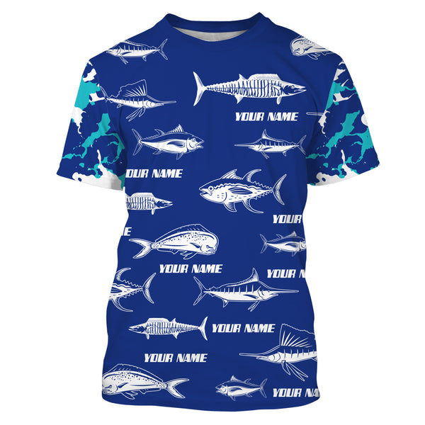 Saltwater Fishing Camo Custom UV Protection Long sleeve Performance Fishing Shirts TTN75