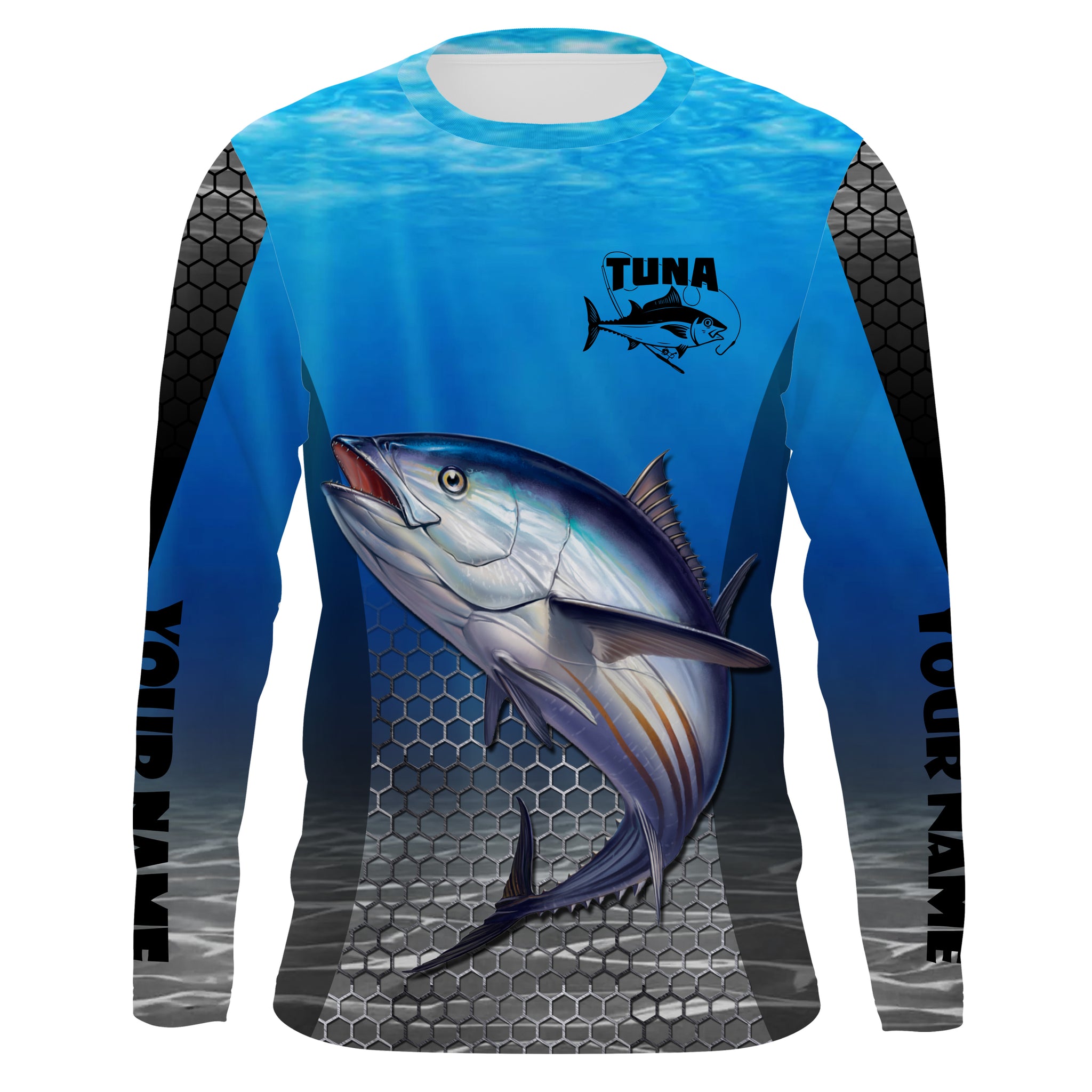 Tuna Fish Long Sleeve UPF 30 T-Shirt Fishing Boat Sport Beach UV