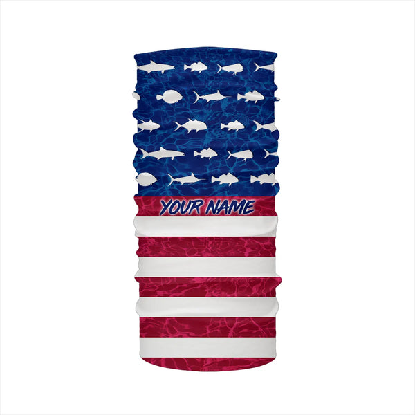 USA Patriotic Fishing American Flag Custom name UV Long Sleeve - Performance Fishing Shirts TTN117