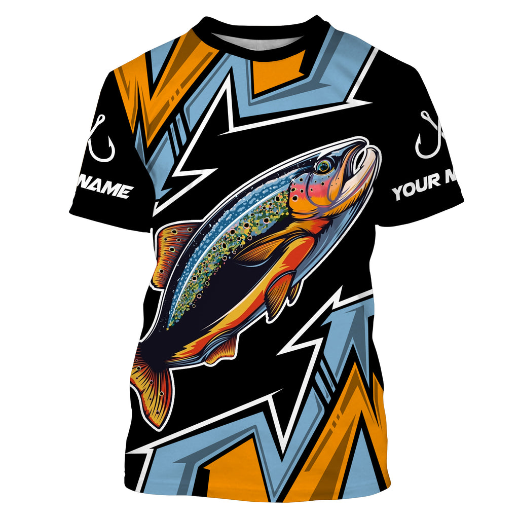 Personalized Rainbow Trout Fishing Jerseys, Custom Name Performance Long Sleeves Shirt TTN81 T-Shirt UPF / M